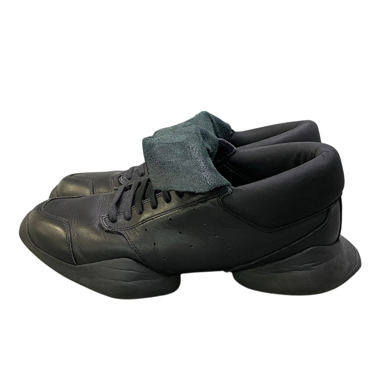 2e16 adidas × Rick Owens アディダス リックオーウエンス ランナー トリプルブラック スニーカー シューズ AQ2825 28サイズ ブラック レザー メンズ 男性用k02i