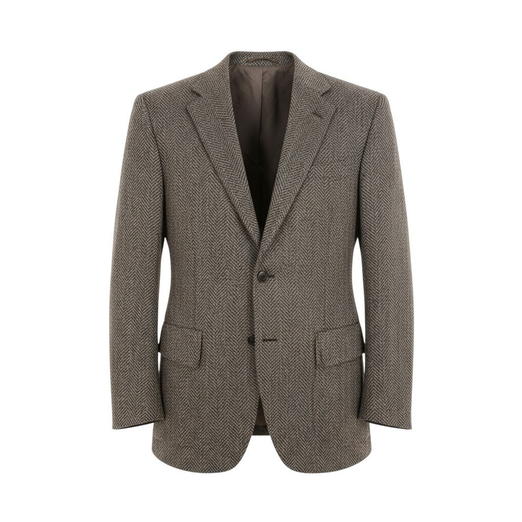29k6【美品】BEAMS F ビームス エフ テーラードジャケット ブレザー 三釦 ヘリンボーン 44サイズ ブラウン メンズu02t