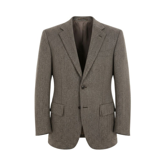 29k6【美品】BEAMS F ビームス エフ テーラードジャケット ブレザー 三釦 ヘリンボーン 44サイズ ブラウン メンズu02t