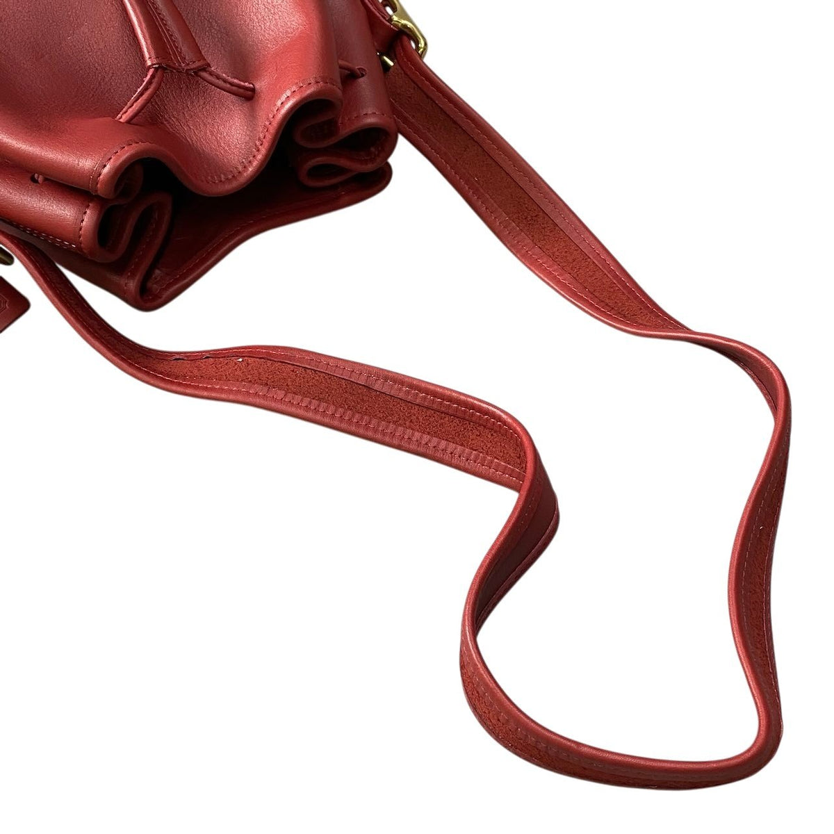 j19 Coach オールドコーチ ヴィンテージ 巾着型 ショルダーバッグ Vintage Drawstring Shoulder Bag Red 9952 レッド レザーt18r