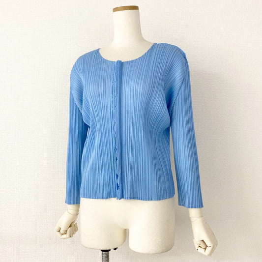 67d12-5 PLEATS PLEASE ISSEY MIYAKE プリーツプリーズ イッセイミヤケ 日本製 PP51-JK693 プリーツ 長袖カットソー ロングスリーブ トップス 3 ブルー MADE IN JAPAN