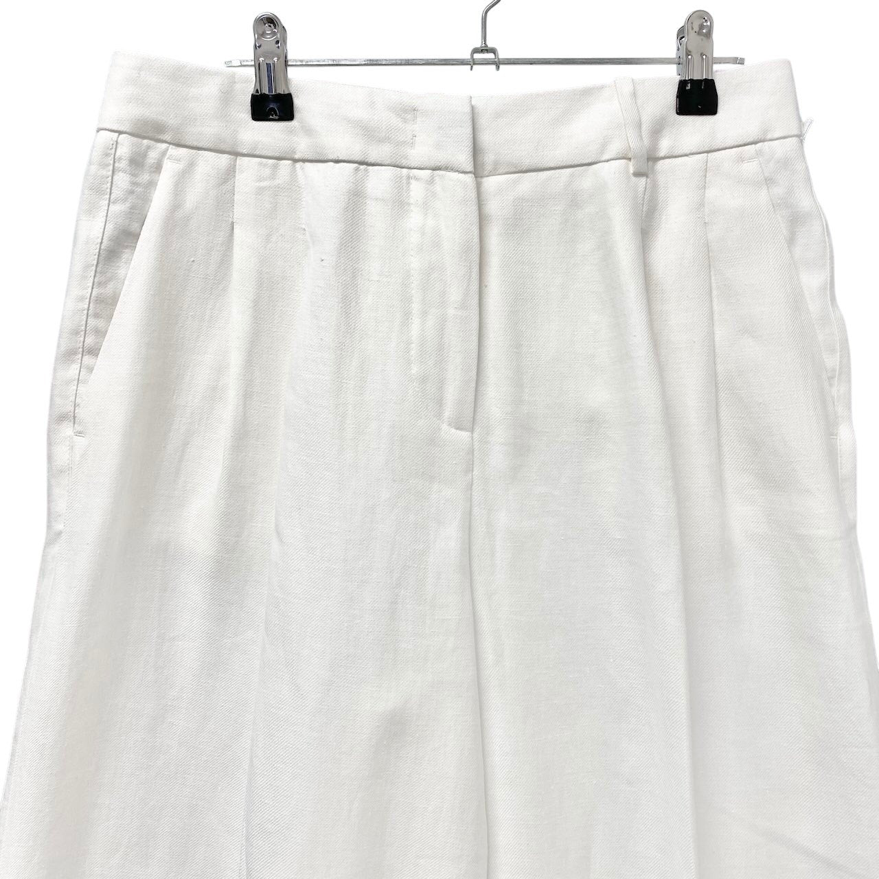 42c26 【新品保管品】 PESERICO ぺセリコ ワイドパンツ タグ付 イタリア製 リネンパンツ 春夏 レディース 女性用 42 ホワイトu02t