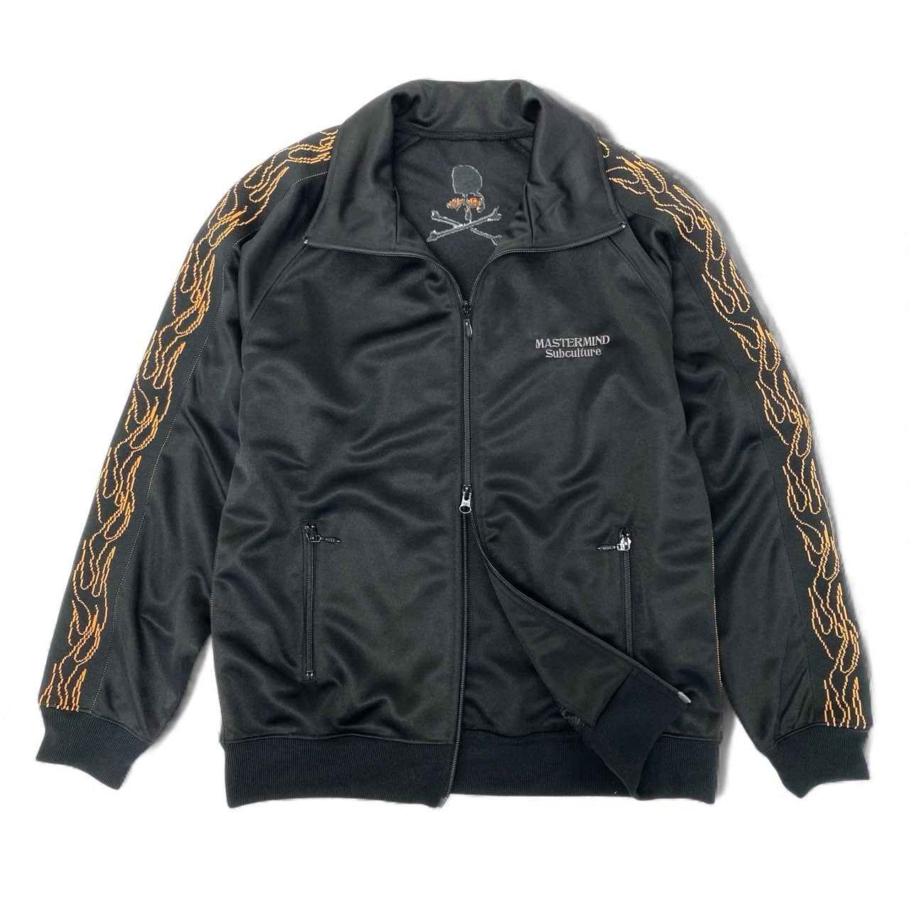 66k11 【極美品】Subculture MASTERMIND サブカルチャー マスターマインド TRACK JACKET トラックジャケット サイズ2 ブラック メンズ ジャージk02i