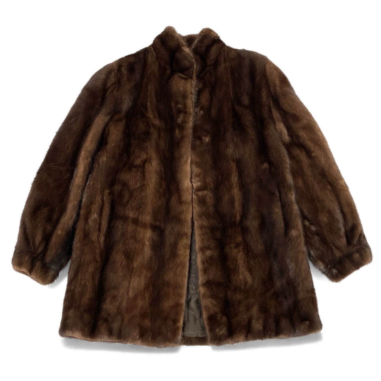 41L12 デミバフミンク ミンクコート セミロングコート 毛皮コート 15 ブラウン系 ミンクファー レディースu02t