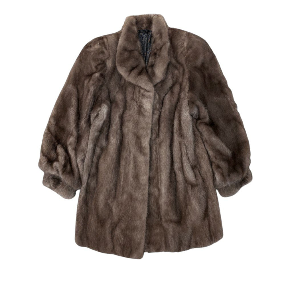 55g14 AMERICAN FUR AWARDS AMERICAN ULTRA アメリカンファーアワード 4つ星 ブルーアイリスミンク ロングコート FREE グレー ミンクファー Mink Fur Coatu02t