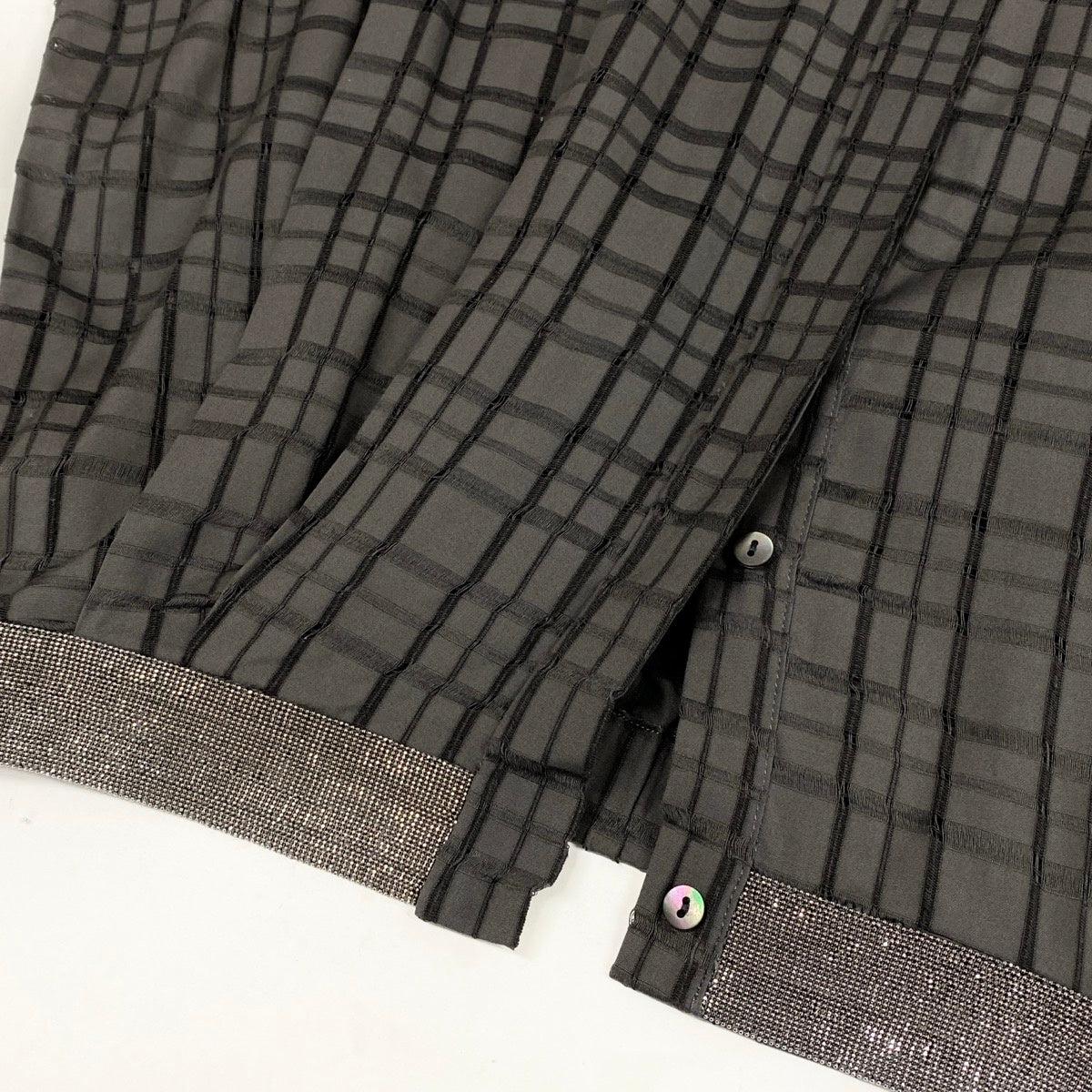 43i15 【極美品】FABIANA FILIPPI ファビアナフィリッピ 近年 シャツブルゾン シャツブラウス チェック柄 36サイズ グレー レディース 女性用u02t