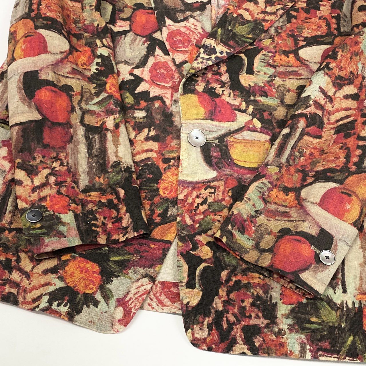 36b9【美品】Paul Smith ポールスミス 絵画シリーズ テーラードジャケット リネンジャケット PC-IS-67525 LXサイズ マルチカラー 麻100％ メンズ 男性用k02i