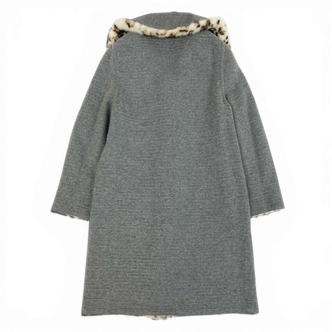 70b9 FENDI フェンディ レオパード柄染めミンク カシミヤ100％ リバーシブル ミンクコート 毛皮コート 40 ミンク カシミア レディースta1