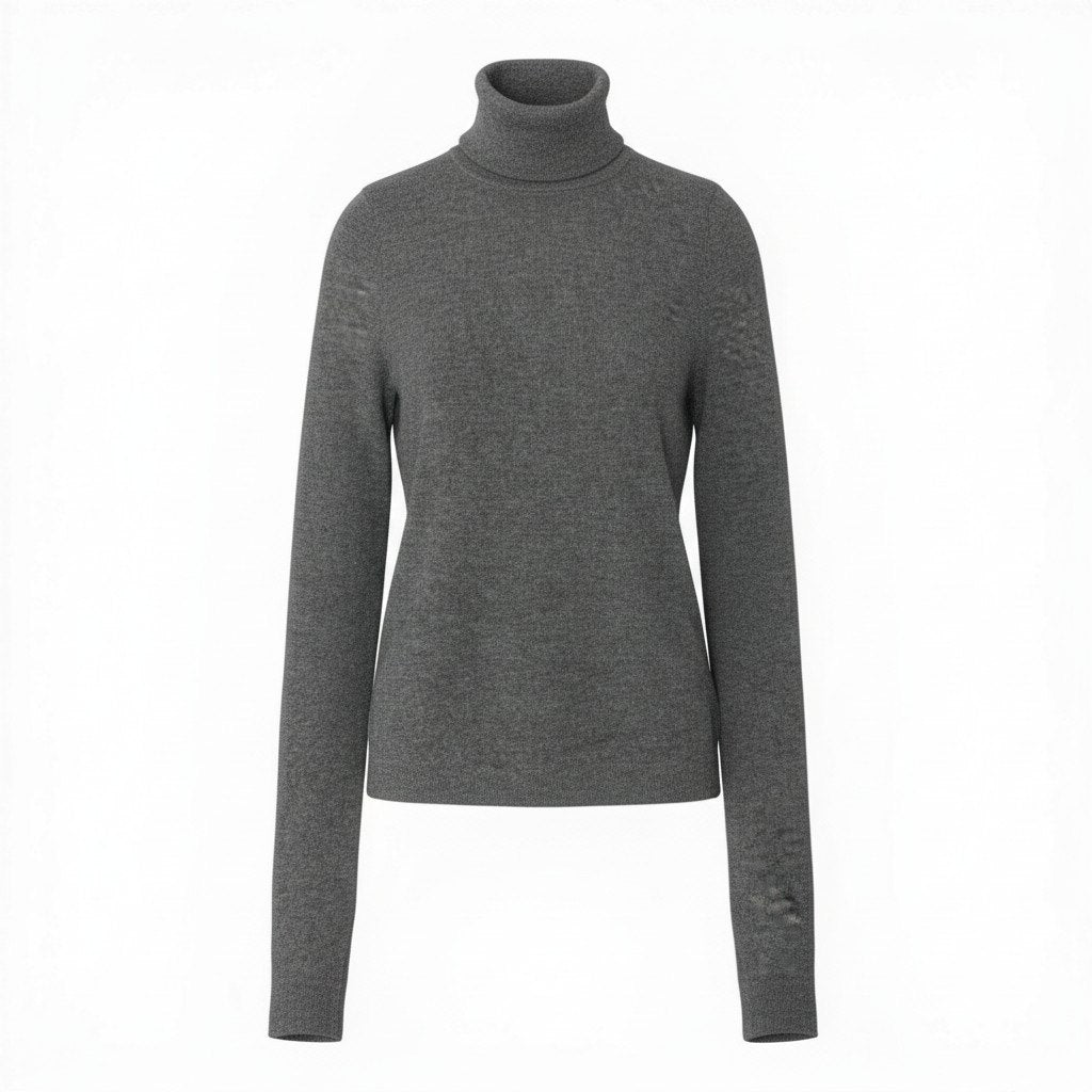 80d13 Christian Dior クリスチャンディオール タートルネックセーター ハイゲージニット ウールシルク混  サイズ38 グレー系 レディース 女性用o07t