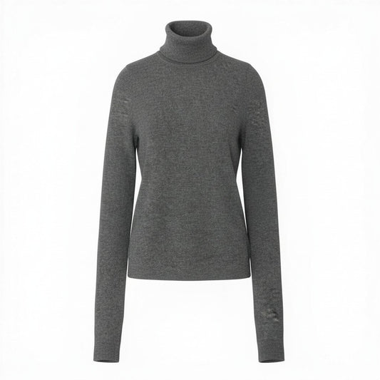 80d13 Christian Dior クリスチャンディオール タートルネックセーター ハイゲージニット ウールシルク混  サイズ38 グレー系 レディース 女性用o07t
