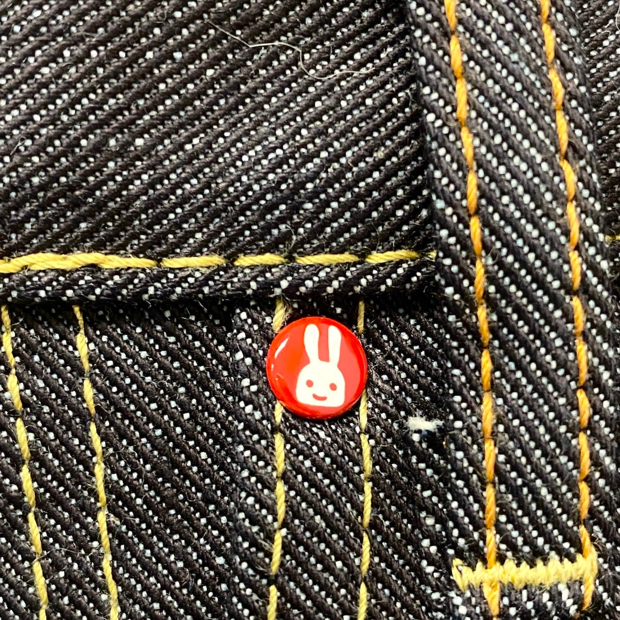 83e15《未使用品》 CUNE. キューン US国旗 アイコンうさぎ ブラックデニムパンツ サイズ34 祇園スタイル タグ付 DENIM PANTSt18r
