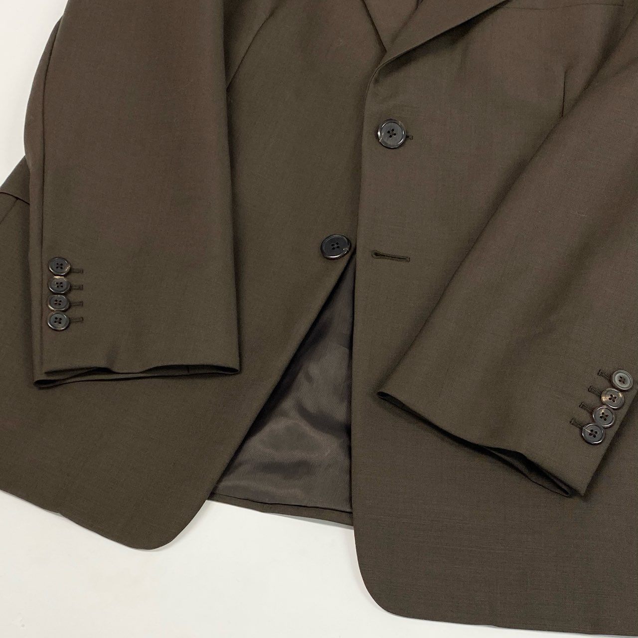 Mc6 PRADA プラダ フロントロゴパッチブレザー テーラードジャケット 2釦 52Rサイズ ブラウン メンズ 男性用o07t