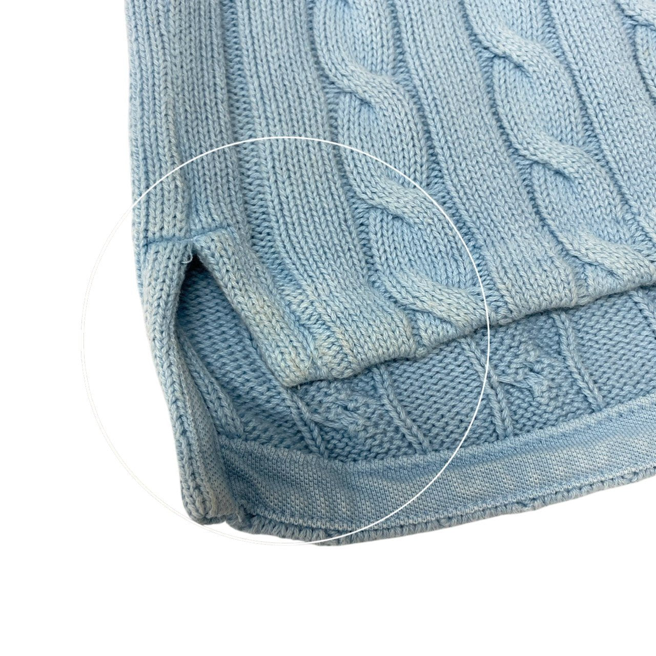 5c5 Polo by Ralph Lauren ポロバイラルフローレン ヴィンテージ加工 半袖ニット ポロシャツ トップス M ライトブルー コットン レディースu02t