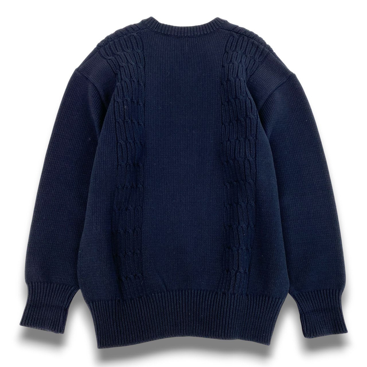 43b20 COMME des GARCONS HOMME コムデギャルソンオム 田中オム ケーブル編み コットンニット セーター 度詰め ネイビー コットン 90su02t
