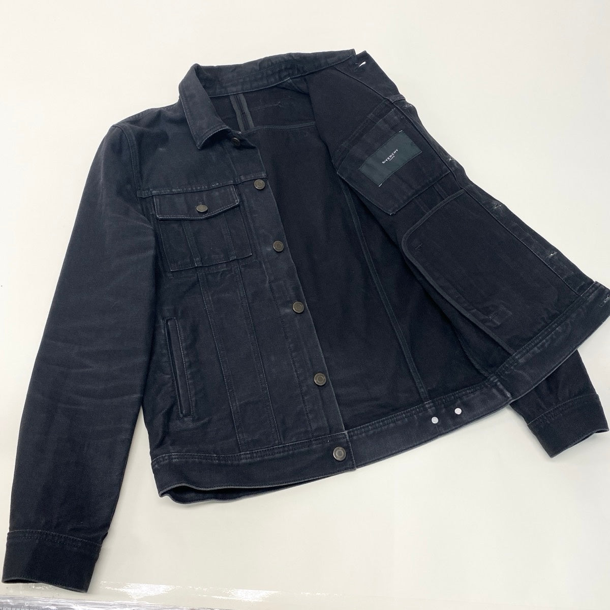 Mh1 GIVENCHY 2013AW マリア デニムジャケット Mサイズ ブラック メンズ 男性用u02t