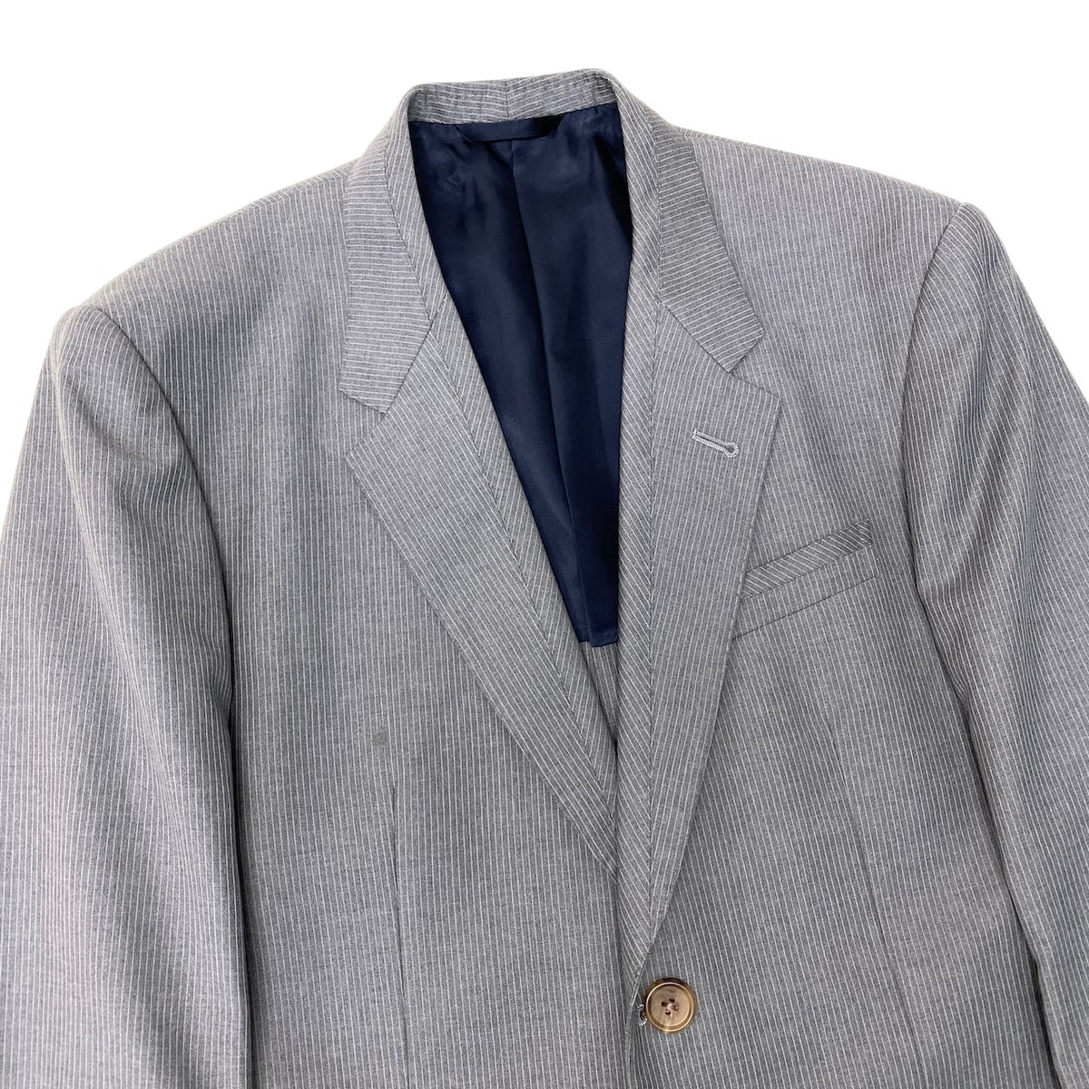 45j15 Paul Smith COLLECTION ポールスミスコレクション セットアップ シングルスーツ ストライプ柄 2B グレー ウール100％ メンズ 紳士服o07t