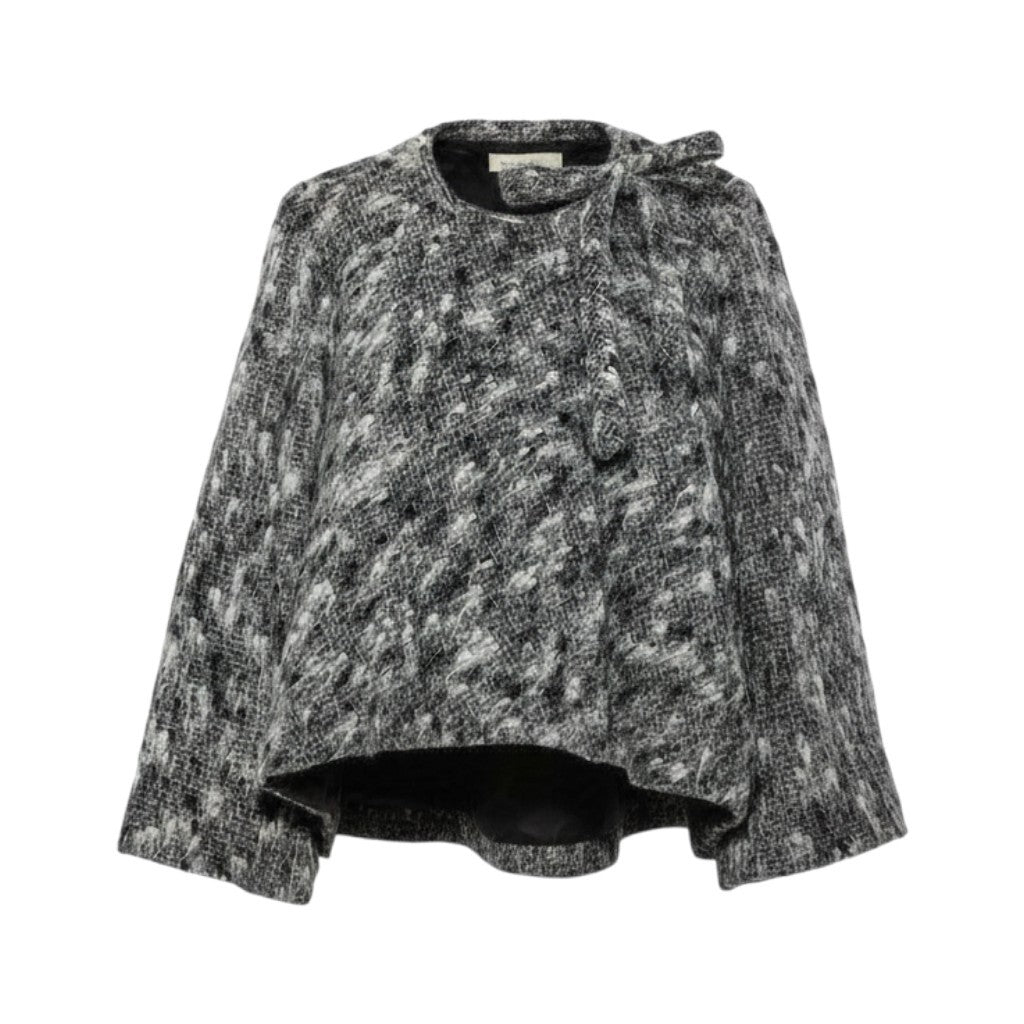 j26 【極美品】ARMANI COLLEZIONI ミックスニットカーディガンジャケット リボン イタリア製 42サイズ マルチカラー レディース 女性用k02i