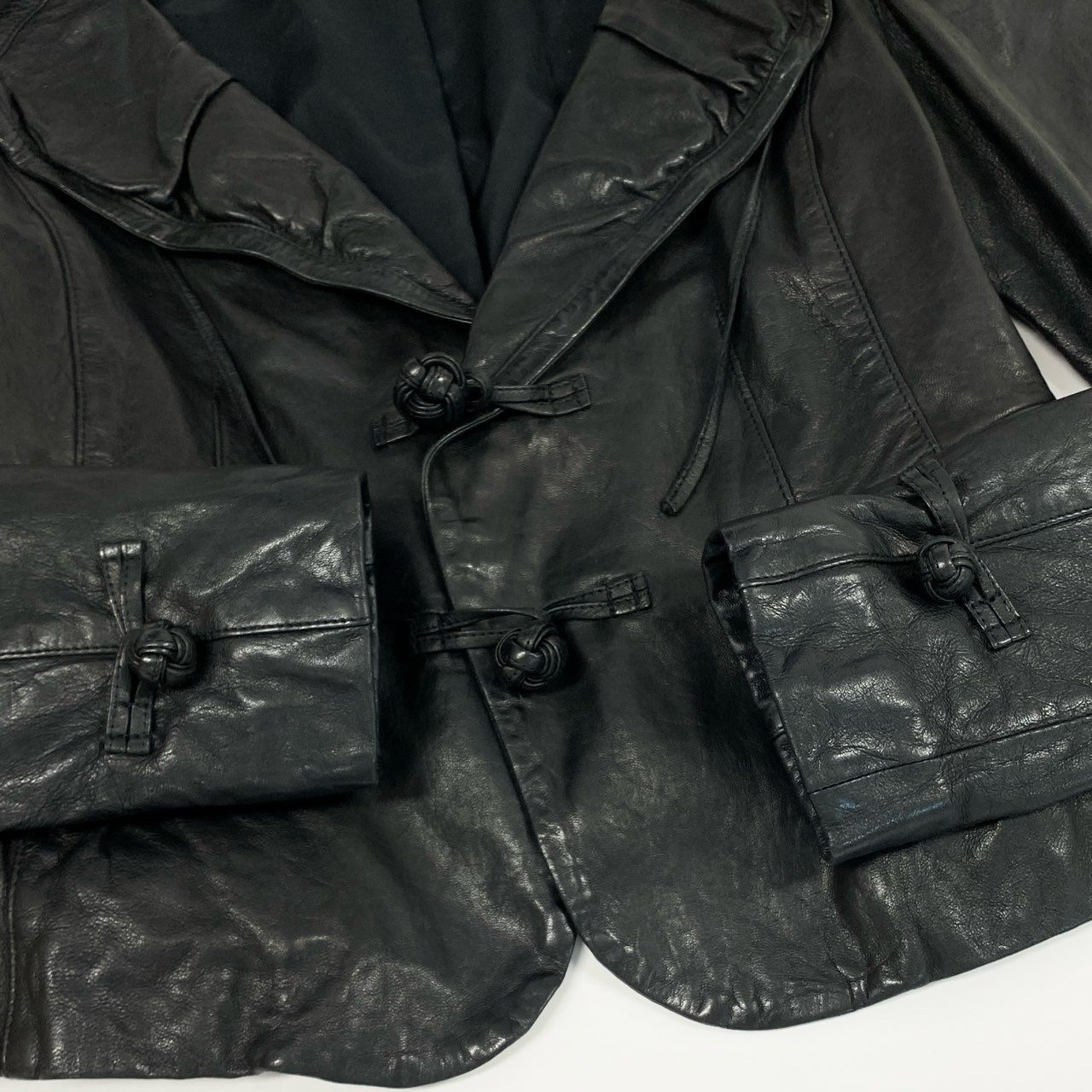 3L28 Armani Collezzoni アルマーニコレツィオーニ 2000’S Leather Jacket レザージャケット ラムレザー Size 42 レディース 女性用k02i
