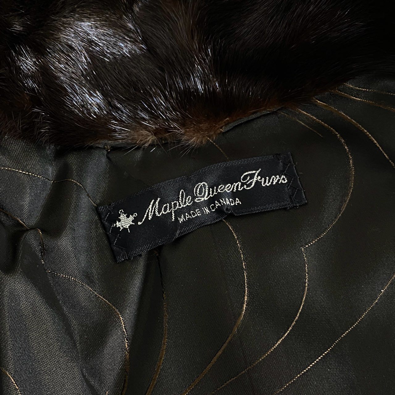 1h15 【カナダ製】Maple Lueen Furs マホガニーミンク 毛皮コート ミンクコート L相当 ダークブラウン レディース MINK FUR