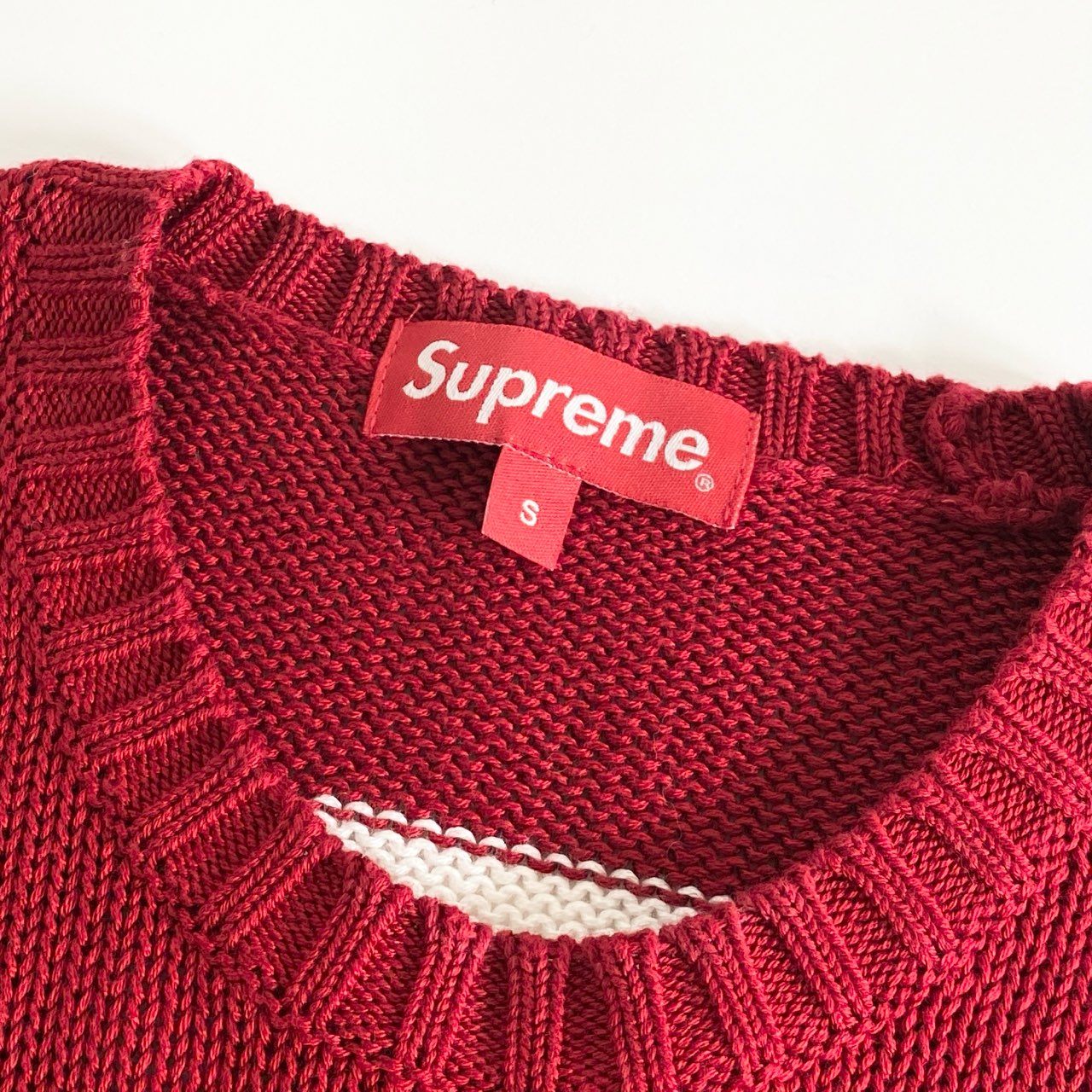 88i27 《美品》 Supreme シュプリーム Back Logo Sweater ニット セーター サイズS レッド コットン100％ メンズ 20ss