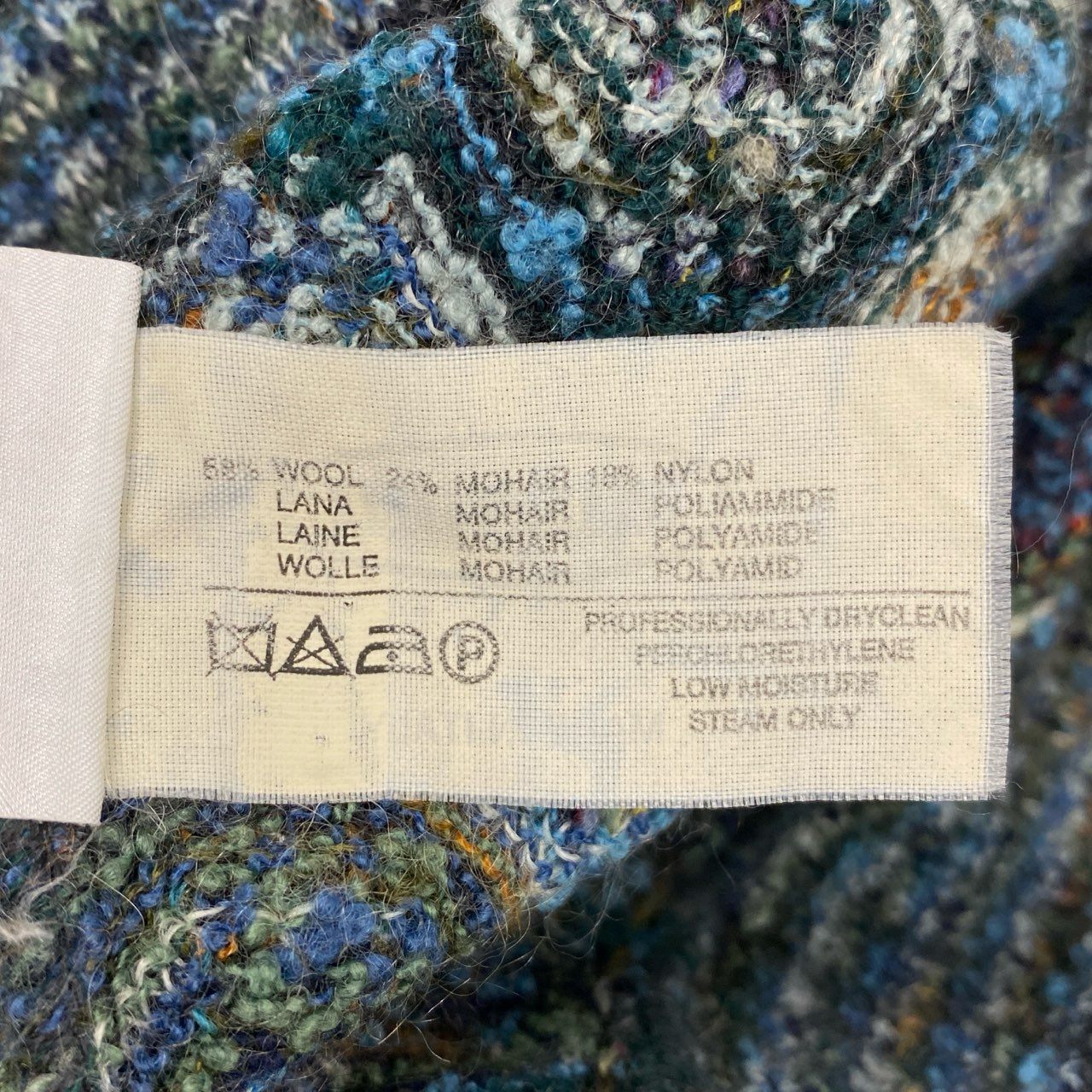 8j10 《美品》MISSONI ミッソーニ ミックスニット ニットセーター ロングスリーブ 72サイズ マルチカラー メンズu02t