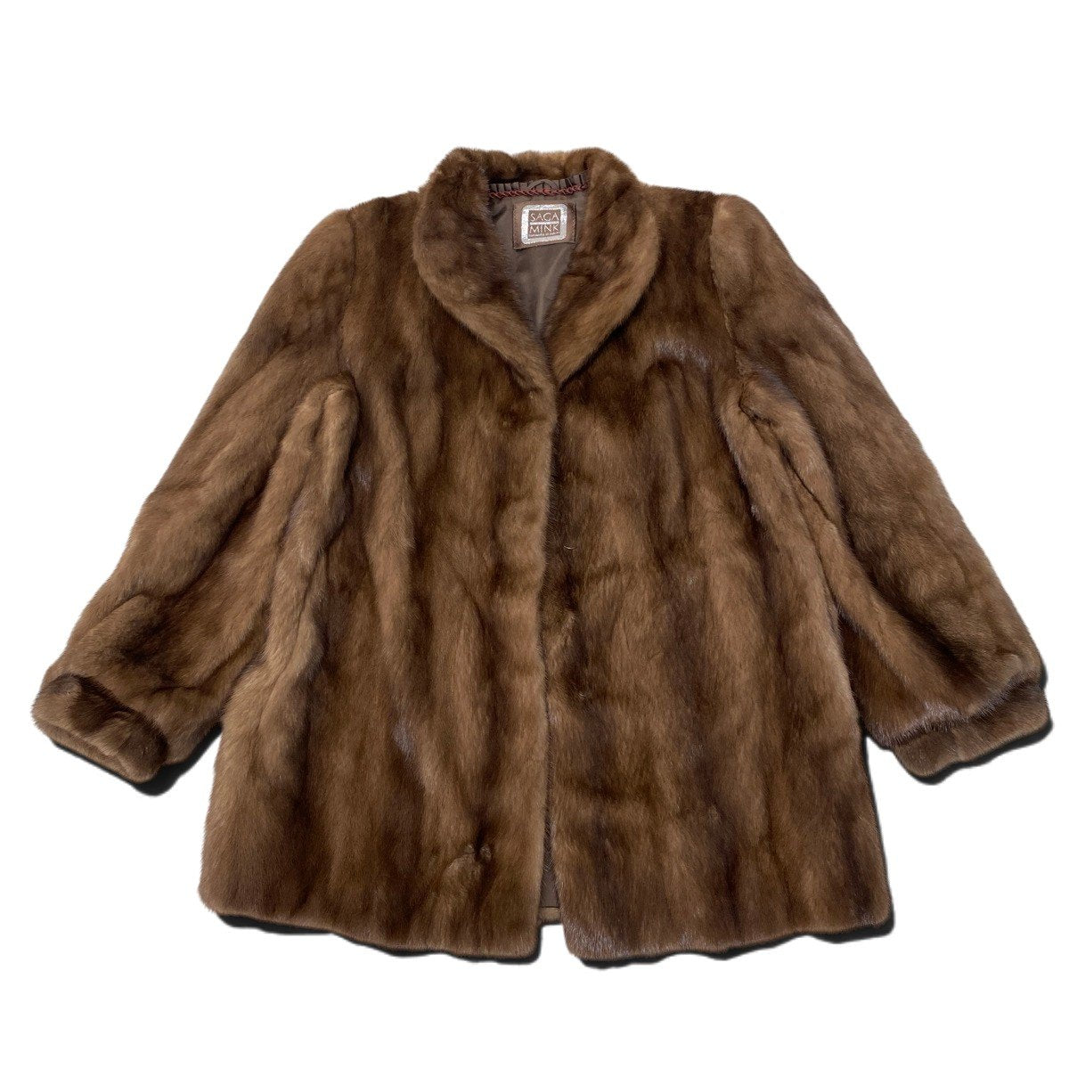 73i19 SAGA MINK サガミンク デミバフミンク ファーコート サイズ11 茶系 本毛皮 Mink Fur Coat リアルファーt18r