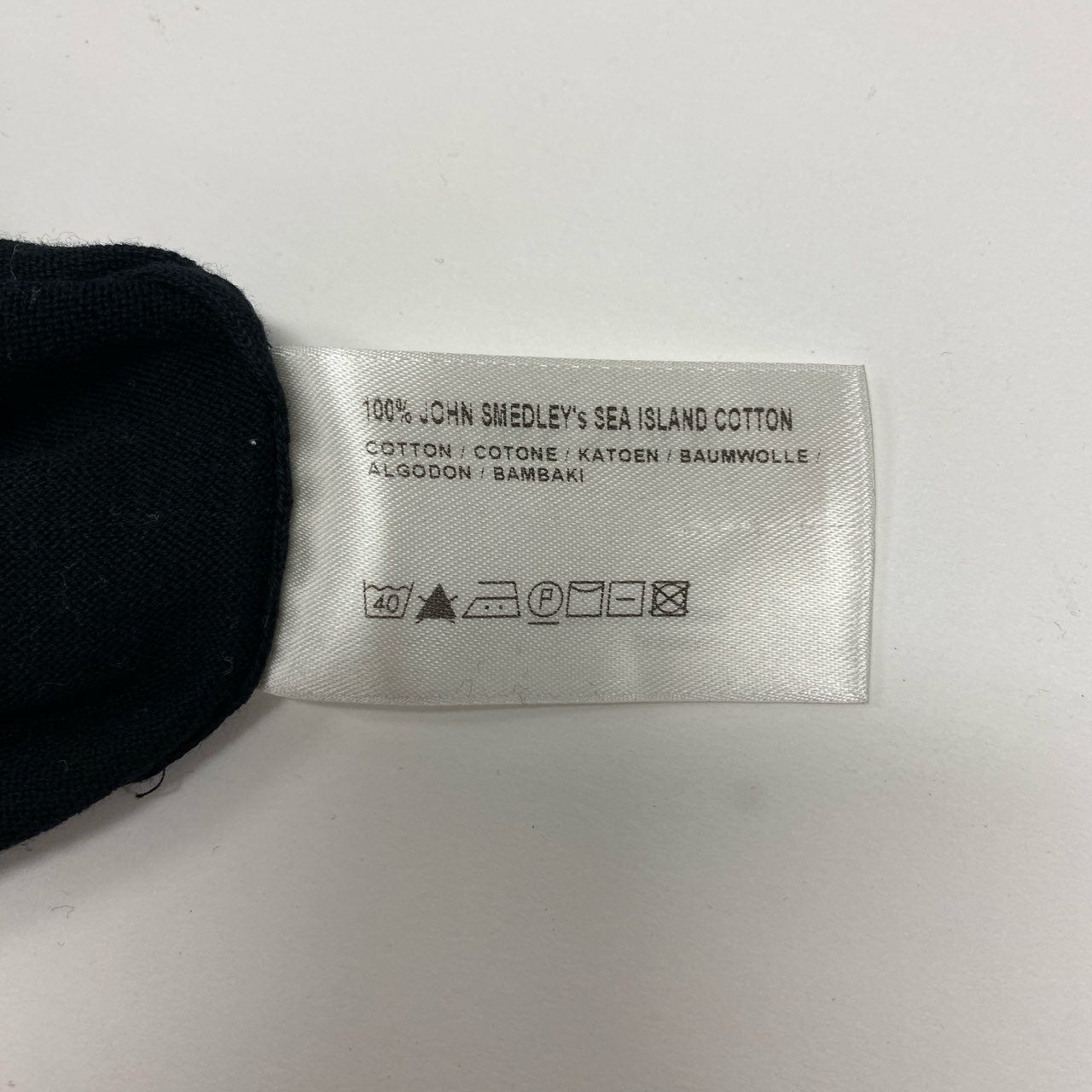 14j10 JOHN SMEDLEY ジョンスメドレー 英国製 MADE IN ENGLAND ロングスリーブ ニットセーター Vネック 無地 メンズ 紳士服 XS ブラック コットンu02t