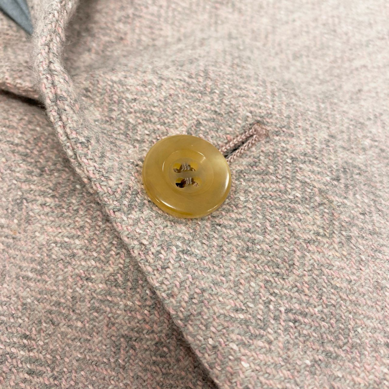 66l1 mila schon ミラショーン テーラードジャケット シングル 2B ヘリンボーン メンズ 紳士服 96 AB5 ピンク グレー ウール カシミヤ シルクu02t