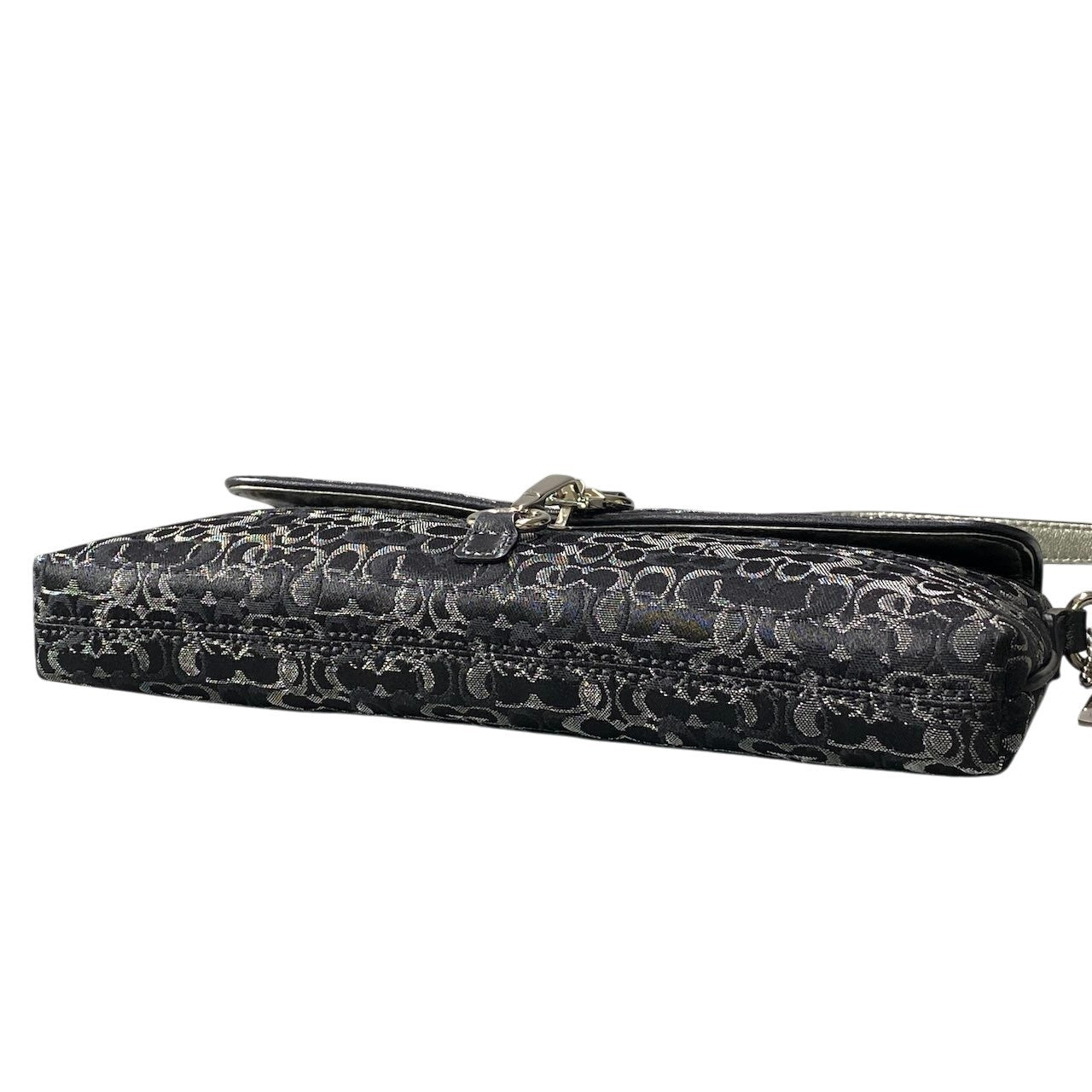 f11 《美品》 COACH コーチ シグネチャー ハンドバッグ ポーチ Signature Hand-pouch G05M / 3595 Black ブラックt18r