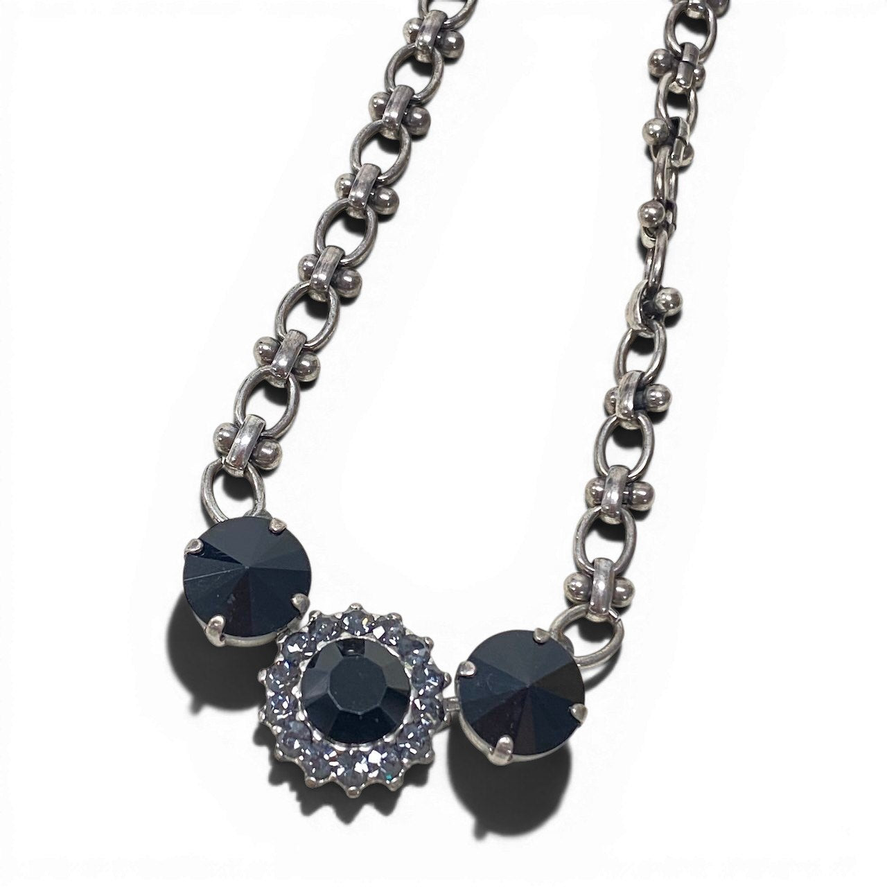 g16⑦ 《 3点セット 》 Mariana マリアナ 天然石 × クリスタル ビジューネックレス アクセサリー ジュエリー アンティークt18r