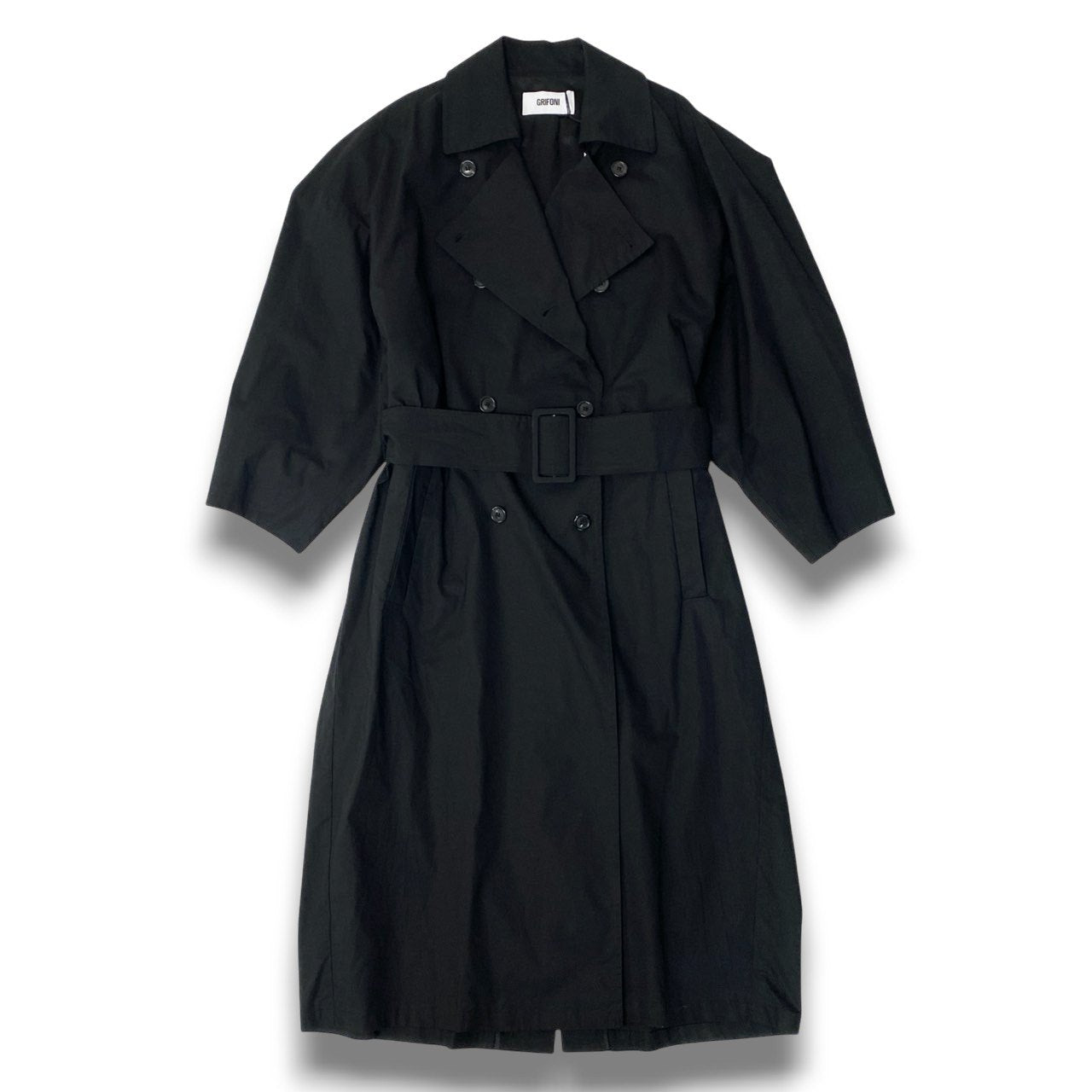 12c7 【未使用】定価8万円 GRIFONI グリフォーニ オーバートレンチコート サイズ38 ブラック レディース 女性用 コート AP STUDIOk02i