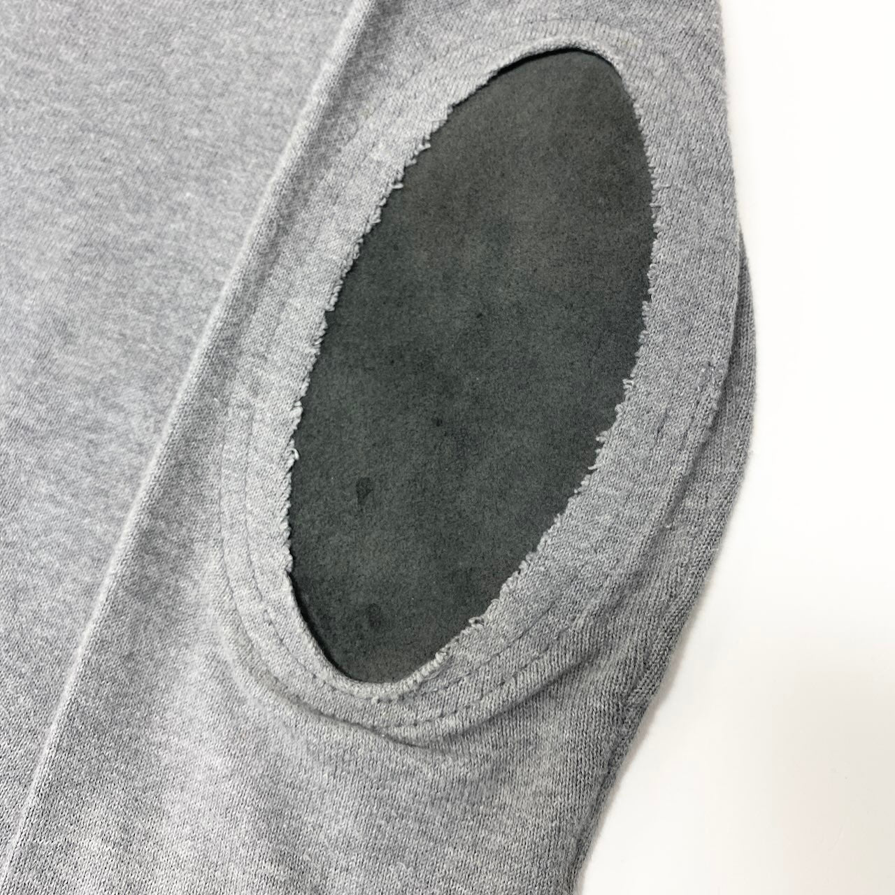 23e11 Maison Margiela メゾンマルジェラ エルボーパッチカーディガン ニットセーター 異素材切替 イタリア製 Sサイズ グレー コットン100％ レディース 女性用t18r