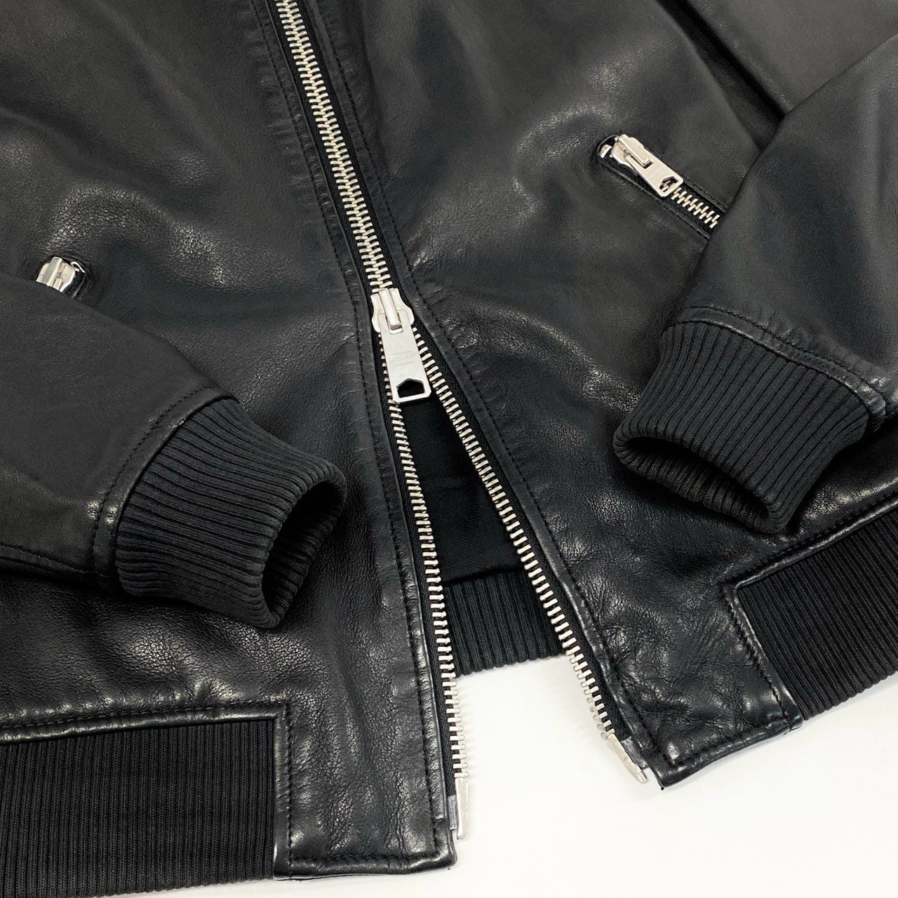 71f27 ALLSAINTS オールセインツ シングルライダース ライダースジャケット レザージャケット ダブルジップアップ XXS 実寸S相当 ブラック 羊革 メンズ 男性用