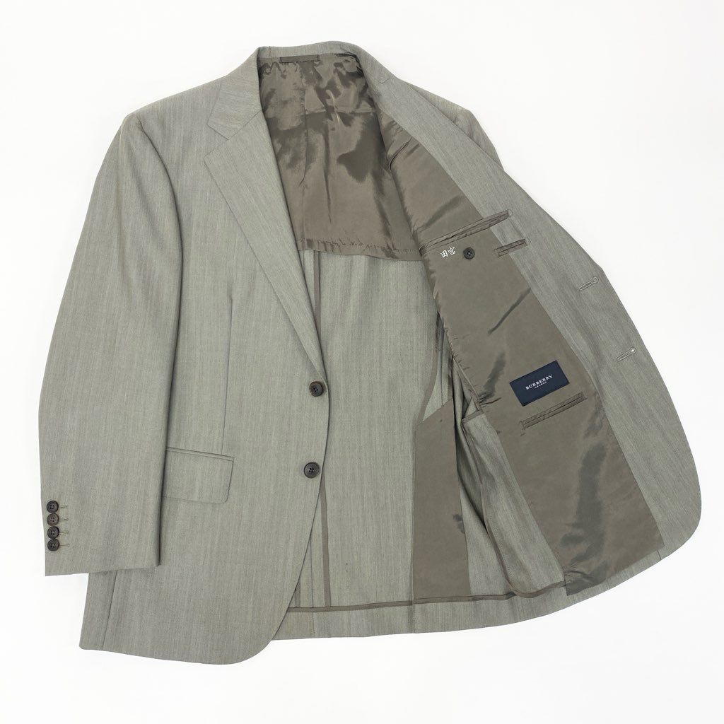 22l28 BURBERRY LONDON バーバリーロンドン スーツセットアップ テーラードジャケット スラックスパンツ 94-84-165 AB4 グレー系 メンズ 男性用o07t
