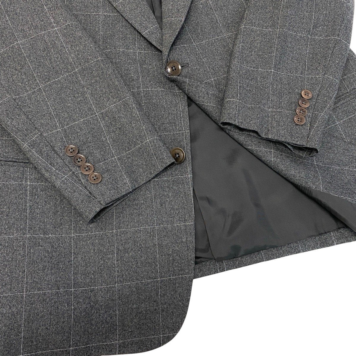 84f18 ARMANI COLLEZIONI アルマーニコレッツォーニ チェック柄 スーツ セットアップ サイズ56 グレー フォーマル ビジネスt18r