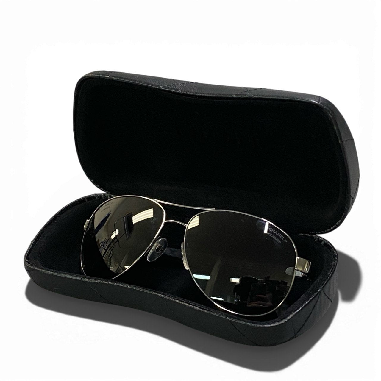 b15 CHANEL シャネル マトラッセ ココマーク サングラス スモークグラデーション 58□14 ブラック レディースta1