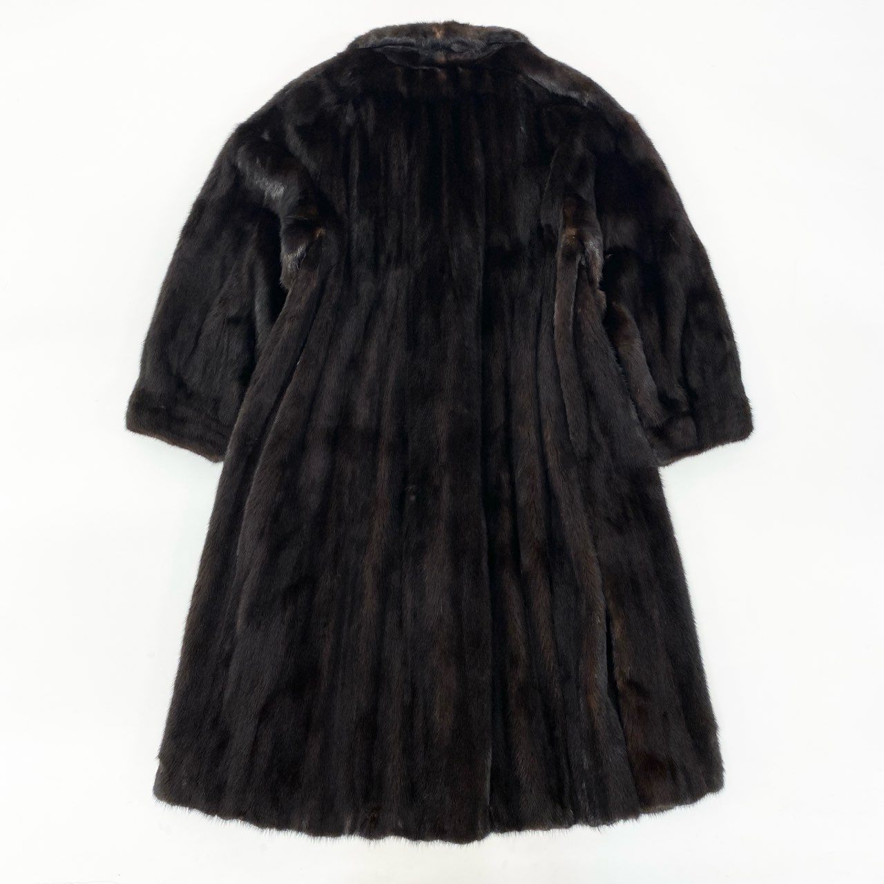 32k27 マホガニーミンク 着丈107cm 超ロングコート サイズ13号 ダークブラウン 本毛皮 MINK FUR リアルファー 艶◎ 毛並み◎t18r