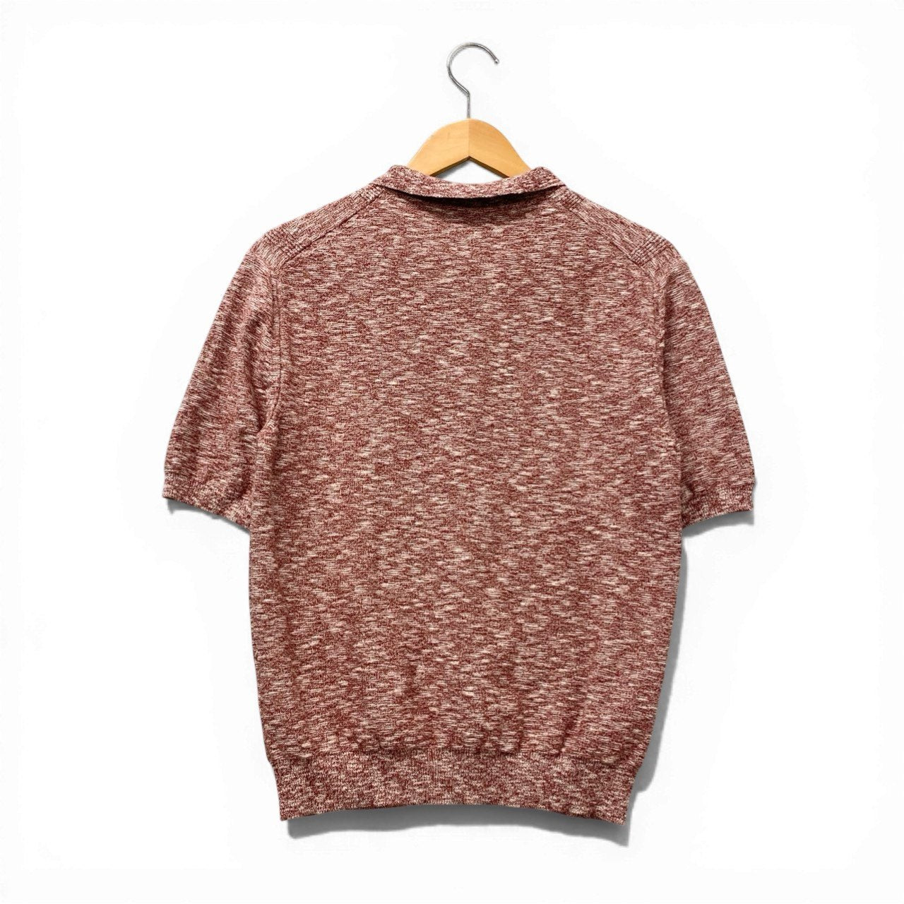 6c20 《美品》 LARDINI ラルディーニ サマーニット ニットポロシャツ トップス S レッド系 コットン メンズ イタリア製u02t