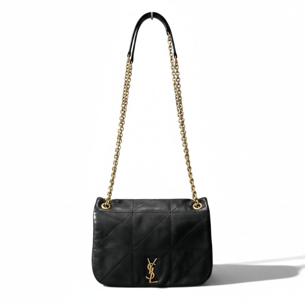 h21 SAINT LAURENT サンローラン YSL ジェイミー  チェーンミニショルダーバッグ YSL Jamie Chain Mini Shoulder Bag Black Leathert18r