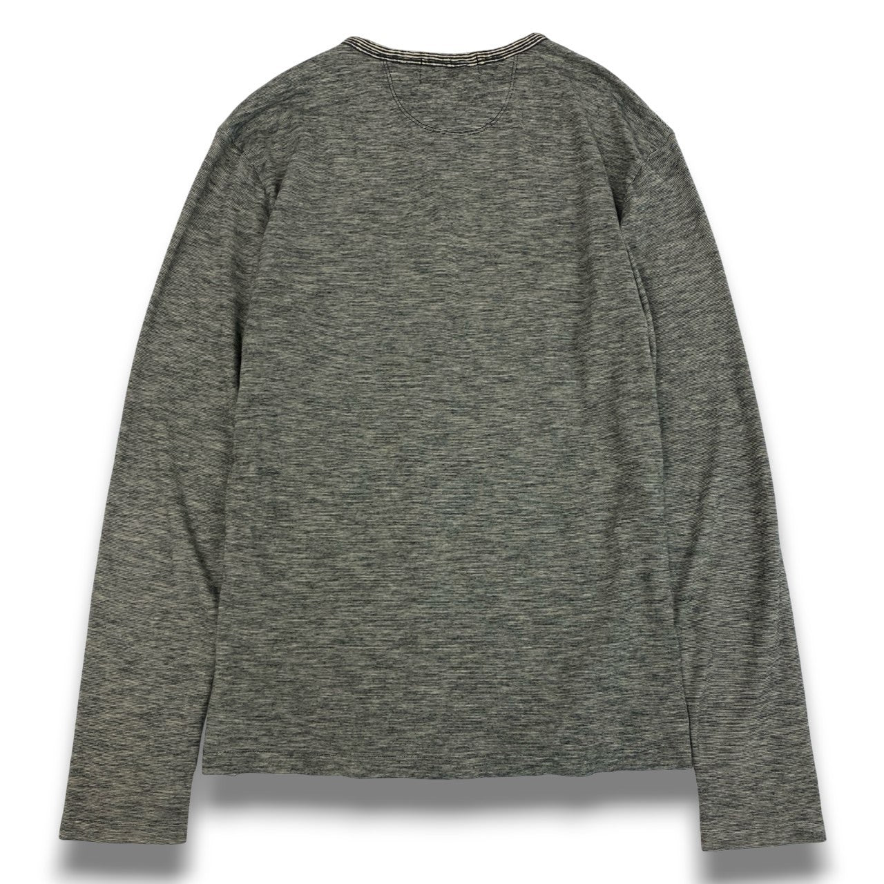 59b22 RRL ダブルアールエル ヘンリーネック カットソー 長袖Tシャツ メンズ 紳士服 サイズM グレー系 コットン100％u02t