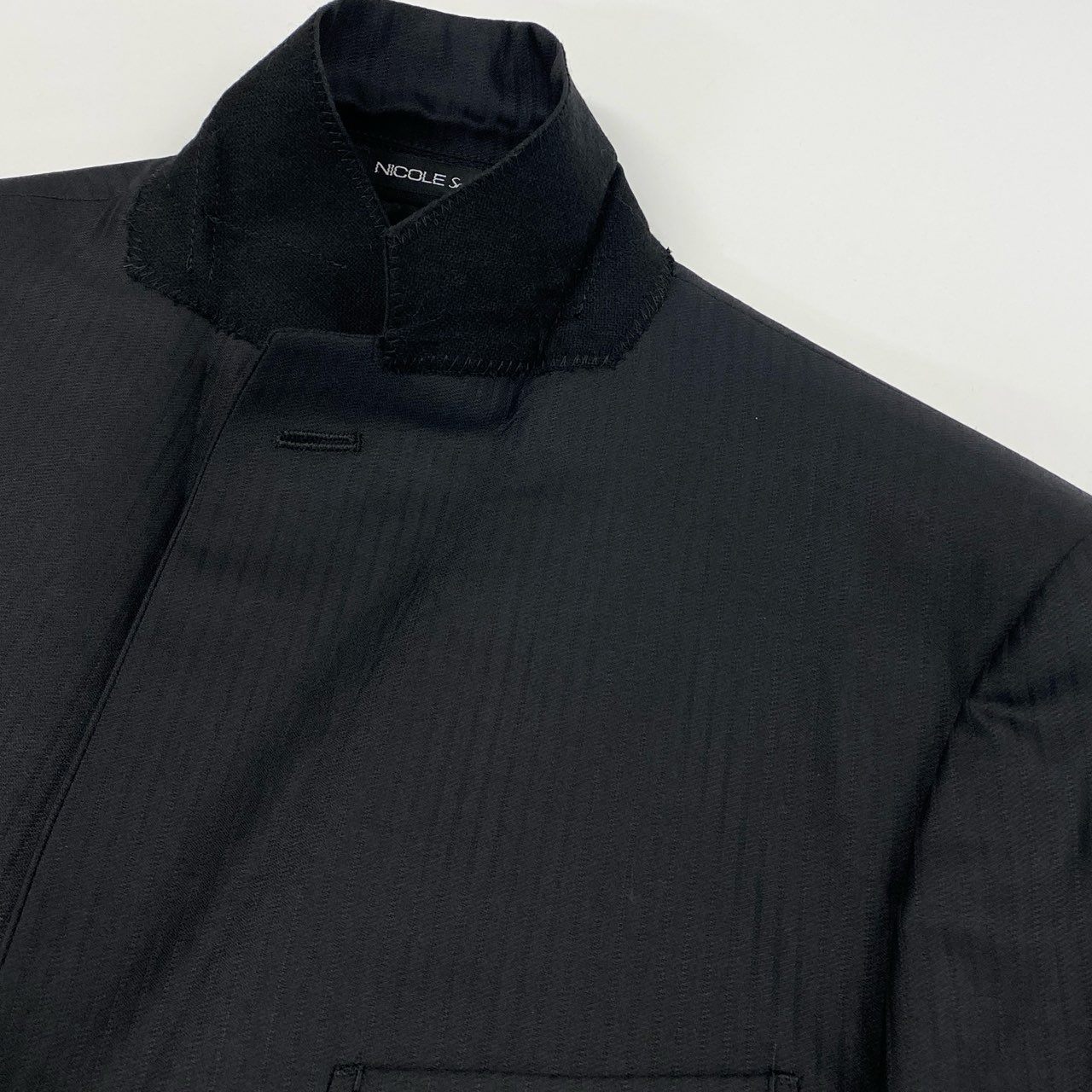 4k7 《美品》 NICOLE Selection ニコルセレクション セットアップスーツ 3ピース スリーピース ストライプ柄 シングル 2B ビジネス フォーマル メンズ 紳士服 52 ブラックo07t