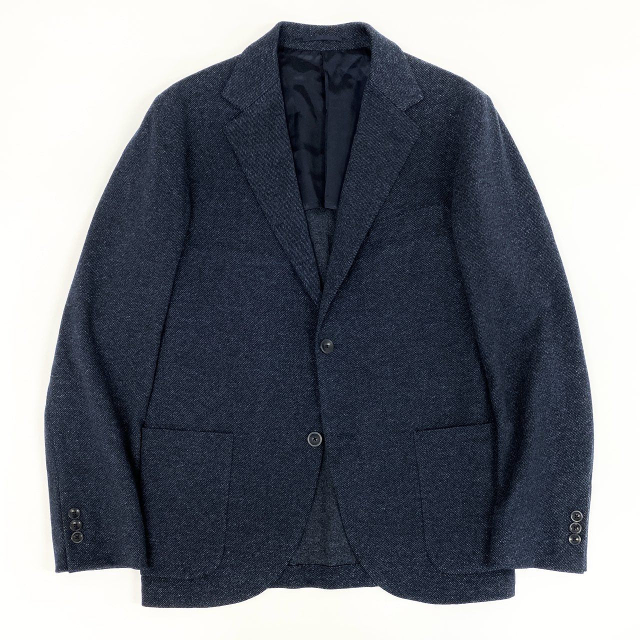 46f30 UNITED ARROWS ユナイテッドアローズ メランジ ジャージ 2Bシングル ジャケット テーラードジャケット ブレザー 11221996126 50 ネイビー メンズ