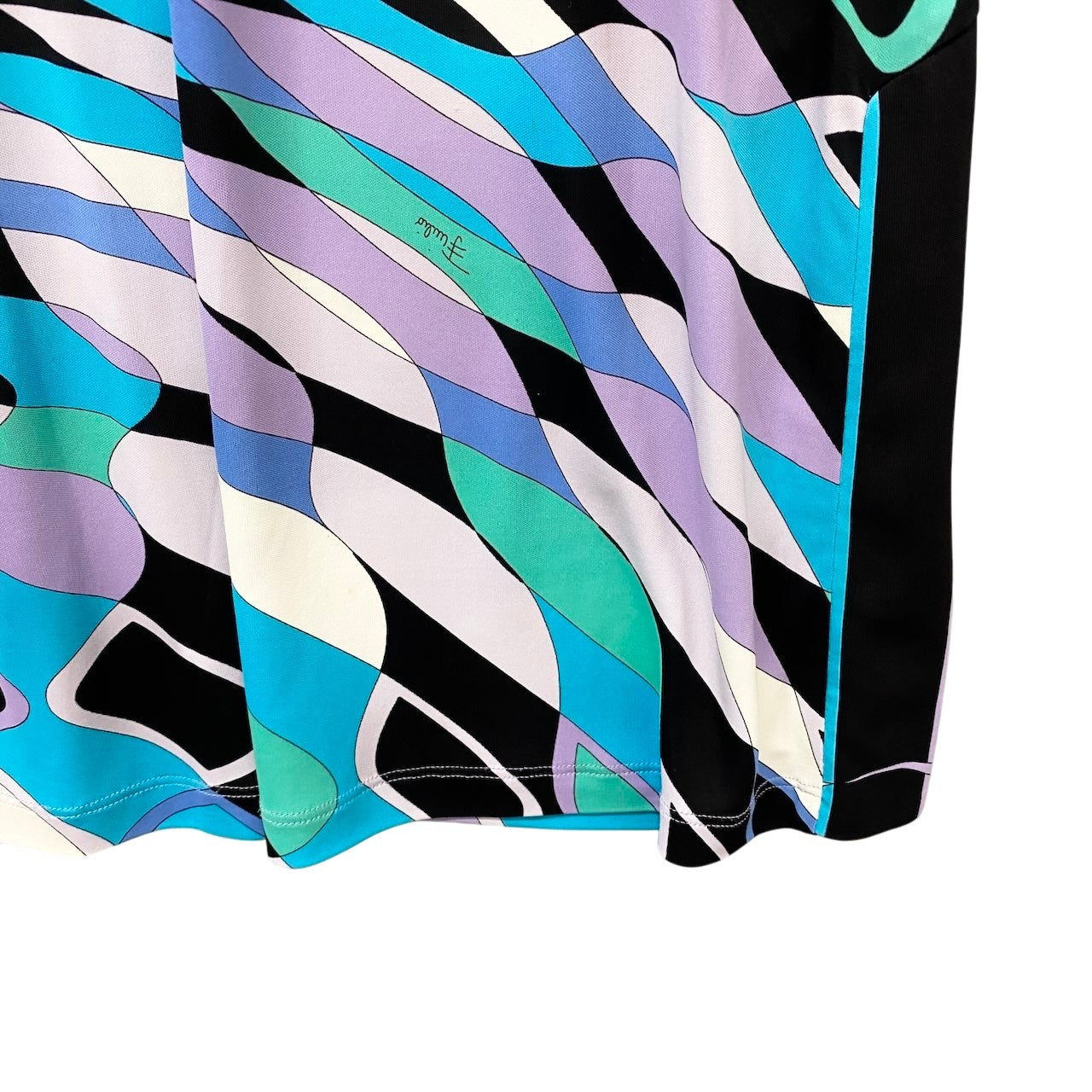 14g5 EMILIO PUCCI エミリオプッチ ロングワンピース 七分袖 総柄プリント イタリア製 40サイズ マルチカラー レーヨン100％ レディース 女性用u02t