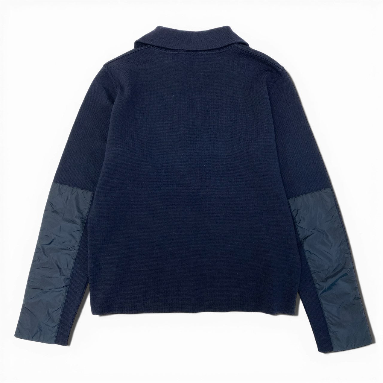 63a28 PRADA SPORT プラダ スポーツ ハーフジップ ニットセーター ハイネック 胸ポケット プルオーバー 50サイズ ネイビー メンズ 男性用o07t