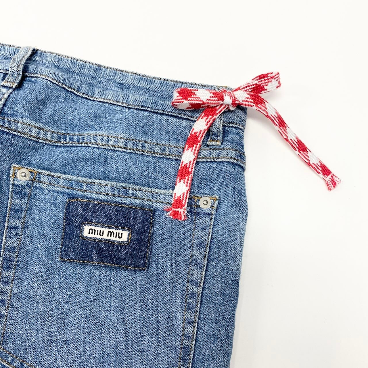 81c26 MIUMIU ミュウミュウ スキニーデニムパンツ ストレッチパンツ ボトムパンツ AMM1 2018 755 GWP256 1M68 26サイズ インディゴ レディース 女性用u02t