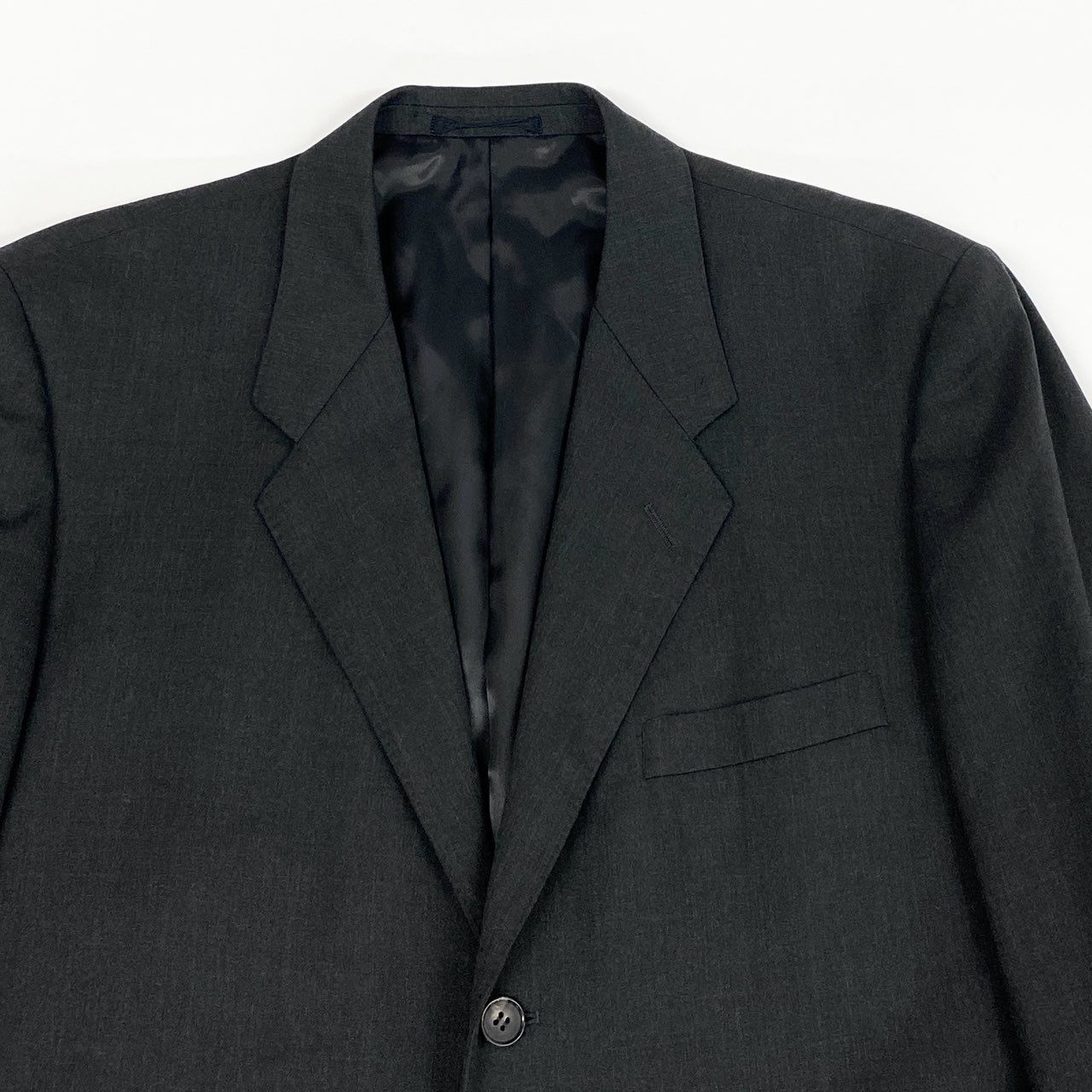 68L11 Papas パパス シングルスーツ セットアップ 総裏地 ジャケット50 ボトム54 グレー ウール メンズu02t