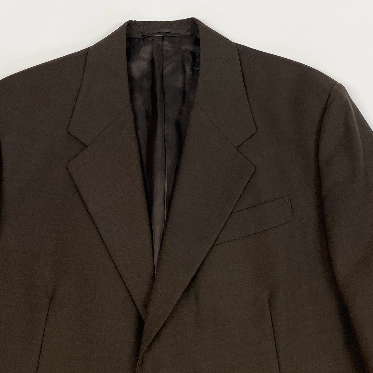 Mc6 PRADA プラダ フロントロゴパッチブレザー テーラードジャケット 2釦 52Rサイズ ブラウン メンズ 男性用o07t