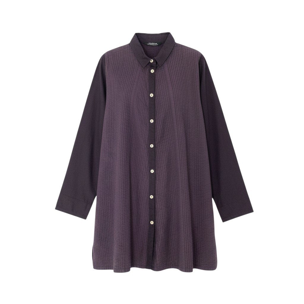 61k28 YACCOMARICARD ヤッコマリカルド ピンタック ロングワンピース ロングスリーブ 薄手 レディース 女性用 2 パープル系 コットン100％u02t