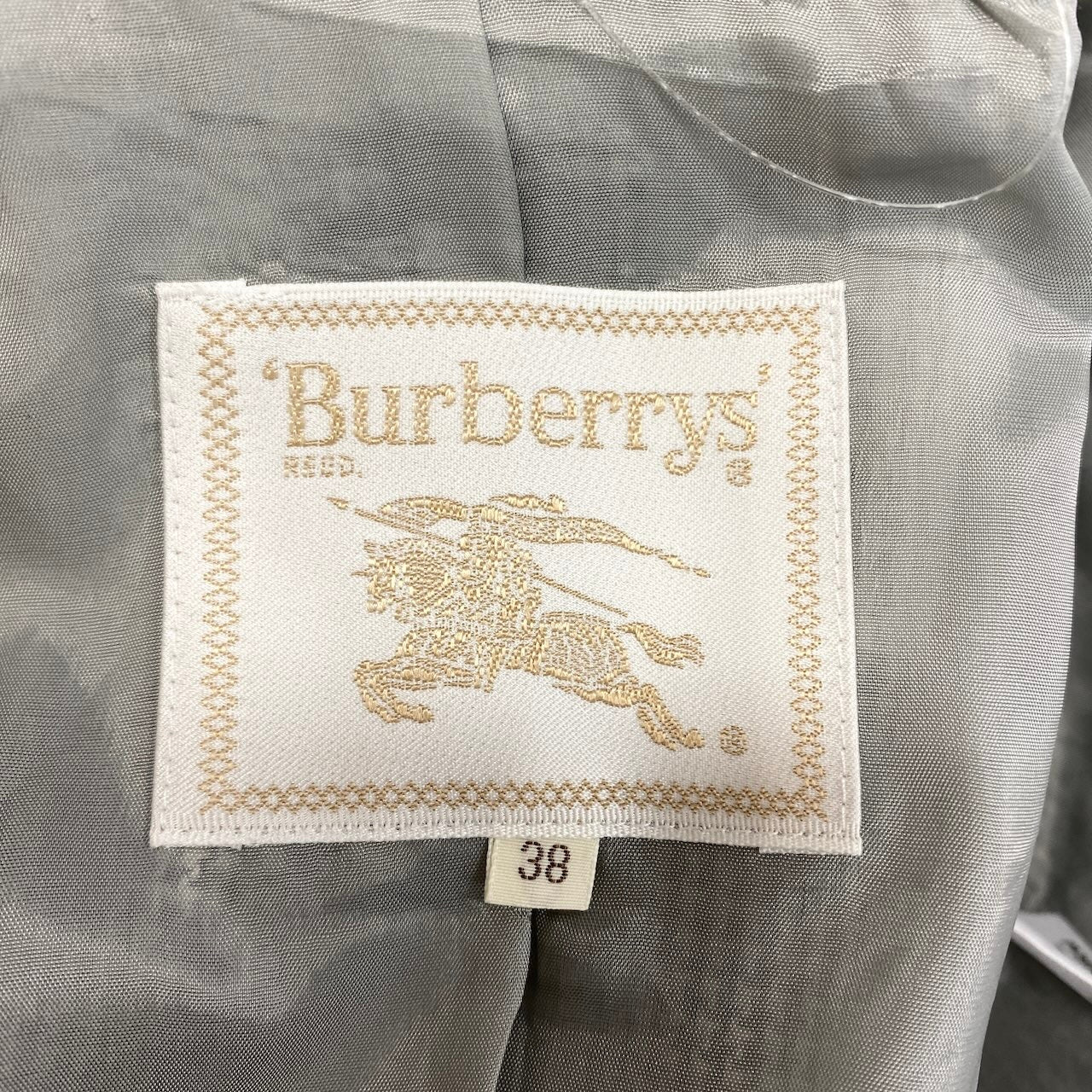 9h28 Burberrys' バーバリー 千鳥格子柄 テーラードジャケット フォーマル ウールシルク混 サイズ38 ホワイト ブラック レディースo07t