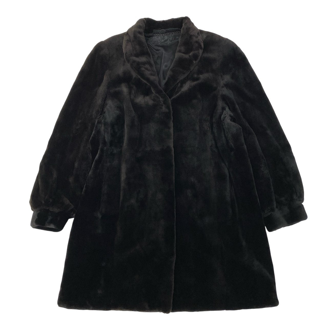 35a15 SAGA MINK サガミンク 銀サガ シェアードミンク ロングコート サイズF ダークブラウン 本毛皮 Shared Mink Fur Coatt18r